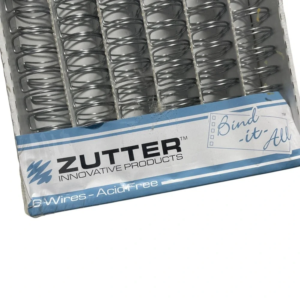 Zutter 6 Wire Pack‎ NEW 1 Inch  Silver Wire Binding Coils Acid Free